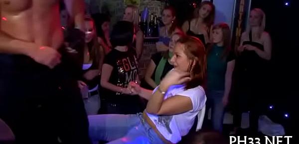  Yong girls in club are cheerful to fuck